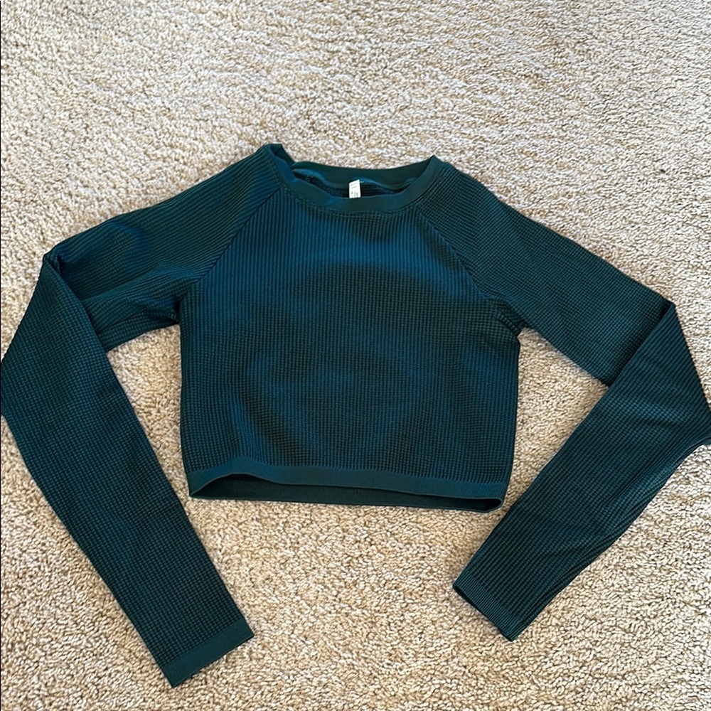 Aerie Green Long Sleeve Crop Top
